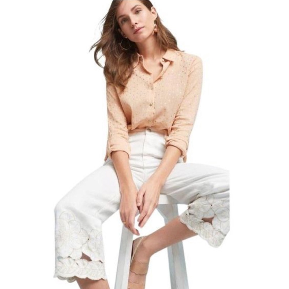 Pilcro Stet Mid-Rise Cutout Cropped Jeans